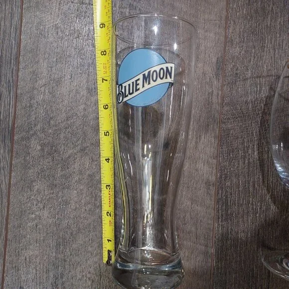 Beer Glass Lot of 3 Coors Jets Stella Blue Moon Barware - Picture 6 of 12